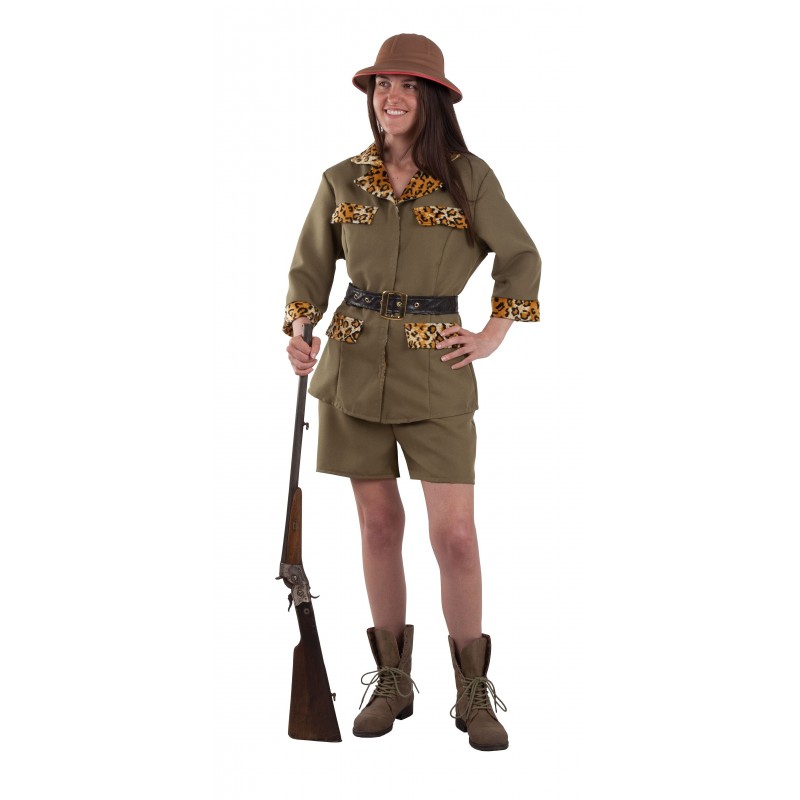 Adult Jungle Safari Woman Fancy Dress Costume Explorer Zoo Keeper Ladies  Outfit